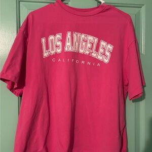 SHEIN Pink Los Angeles Graphic Tee